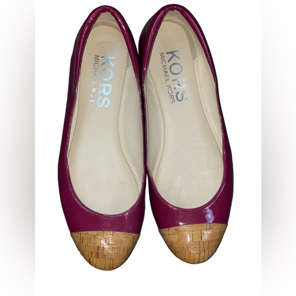 Kors Michael Kors Odessa Cap Toe Flats Patents Cork Peony - Picture 7 of 12